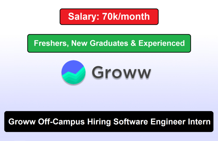 Groww Off-Campus Hiring Software Engineer Intern